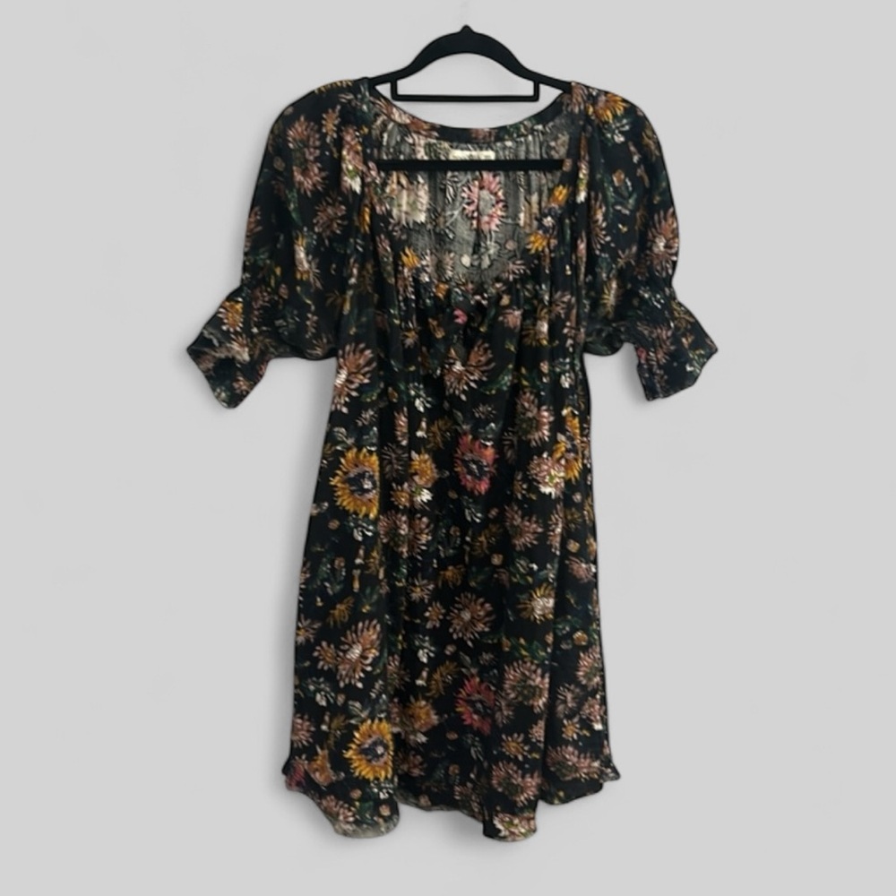 Natural Life Sienna Cotton Floral cottagecore mini dress boho chic size XS/S